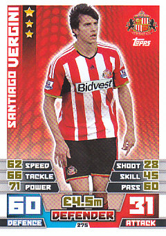 Santiago Vergini Sunderland 2014/15 Topps Match Attax #275